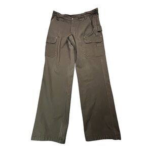 Duluth Trading Pants Mens 40x36 Work Brown Flex Fire Hose Fleece Lined Relaxed